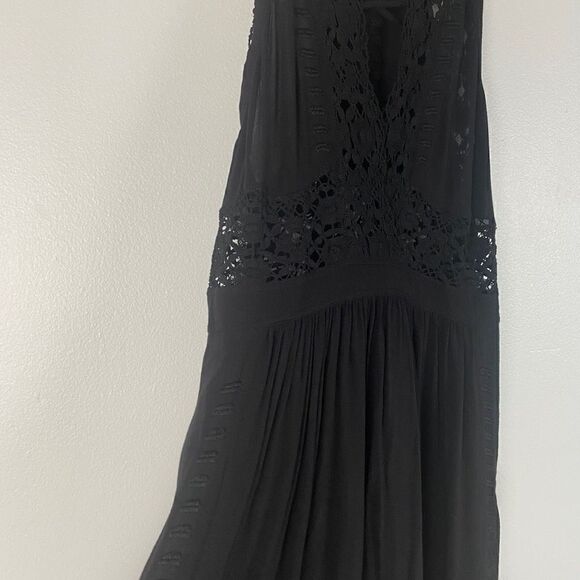 IRO Lellou Lightweight Mini Dress Black Crochet Lace-up - Picture 10 of 14